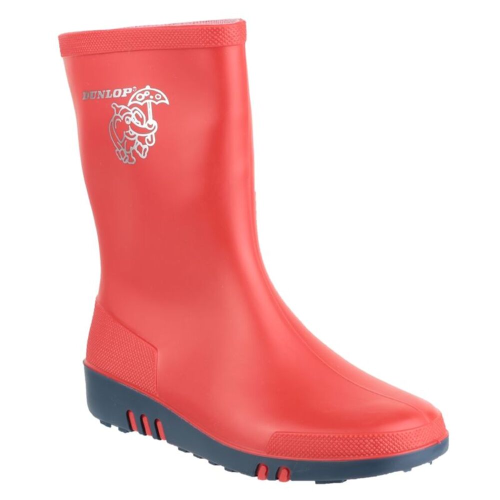 Dunlop Childrens Unisex Mini Elephant Wellington Boots / Red/Blue
